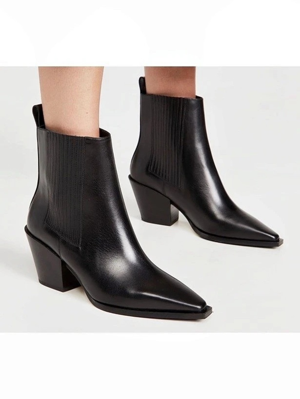 AEYDE Black Leather Kate Ankle Boots Booties 36 6